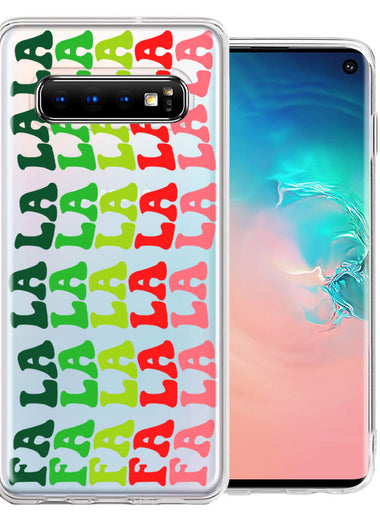 Samsung Galaxy S10 Plus Deck The Halls Christmas Carol Falala Festive Lyric Vintage 70s Letters Double Layer Phone Case Cover