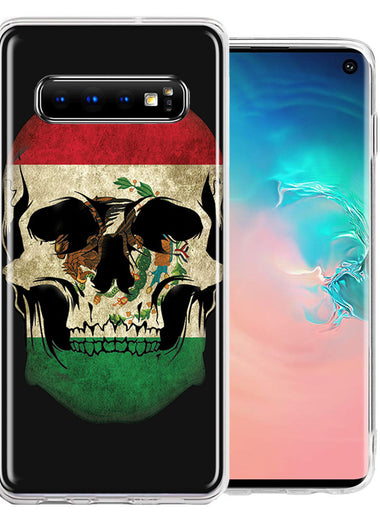 Samsung Galaxy S10 Plus Mexico Flag Skull Double Layer Phone Case Cover