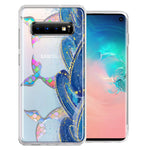 Samsung Galaxy S10 Rainbow Mermaid Tails Scales Ocean Waves Beach Girls Summer Double Layer Phone Case Cover