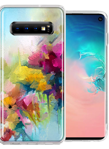 For Samsung Galaxy S10 Plus Watercolor Flowers Abstract Spring Colorful Floral Painting Phone Case Cover