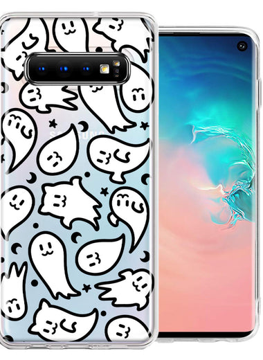 Samsung Galaxy S10 Plus Kawaii Manga Cute Halloween Ghosts Spirits Design Double Layer Phone Case Cover