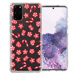 Samsung Galaxy S20 Christmas Winter Red White Peppermint Candies Swirls Candycanes Design Double Layer Phone Case Cover