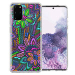 Samsung Galaxy S20 Colorful Summer Flowers Doodle Art Design Double Layer Phone Case Cover