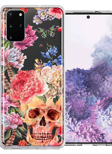 For Samsung Galaxy S20 Plus Indie Spring Peace Skull Feathers Floral Butterfly Flowers Phone Case Cover
