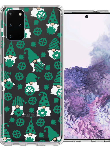 Samsung Galaxy S20 Lucky Green St Patricks Day Cute Gnomes Shamrock Polkadots Double Layer Phone Case Cover
