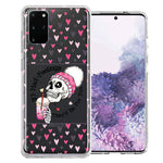 Samsung Galaxy S20 Pink Dead Valentine Skull Frap Hearts If I had Feelings They'd Be For You Love Double Layer Phone Case Cover