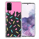 Samsung Galaxy S20 Pink Drip Frosting Cute Heart Sprinkles Kawaii Cake Design Double Layer Phone Case Cover