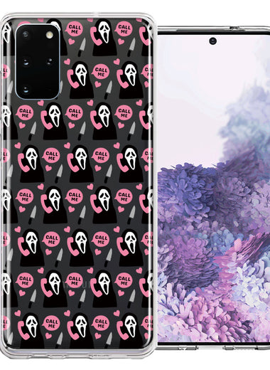 Samsung Galaxy S20 Pink Horror Valentine Character Ghostface Boyfriend Call Me Hearts Double Layer Phone Case Cover