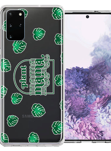 Samsung Galaxy S20 Plant Mama Houseplant Lover Monstera Tropical Leaf Green Design Double Layer Phone Case Cover