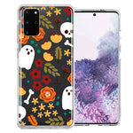Samsung Galaxy S20 Spooky Season Fall Autumn Flowers Ghosts Skulls Halloween Double Layer Phone Case Cover