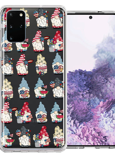 Samsung Galaxy S20 USA Fourth Of July American Summer Cute Gnomes Patriotic Parade Double Layer Phone Case Cover