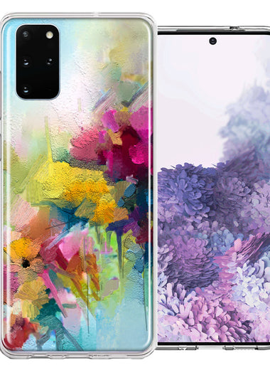 For Samsung Galaxy S20 Plus Watercolor Flowers Abstract Spring Colorful Floral Painting Phone Case Cover