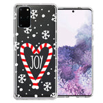 Samsung Galaxy S20 Winter Joy Snow Peppermint Candy Cane Heart Festive Christmas Double Layer Phone Case Cover