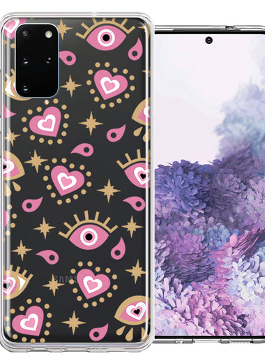 Samsung Galaxy S20 Plus Pink Evil Eye Lucky Love Law Of Attraction Design Double Layer Phone Case Cover