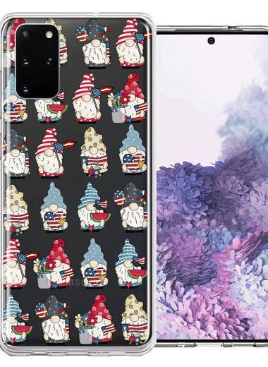 Samsung Galaxy S20 Plus USA Fourth Of July American Summer Cute Gnomes Patriotic Parade Double Layer Phone Case Cover