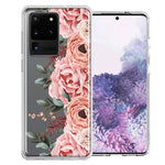 For Samsung Galaxy S20 Ultra Blush Pink Peach Spring Flowers Peony Rose Phone Case Cover