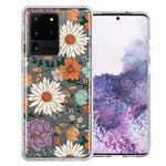 Samsung Galaxy S20 Ultra Feminine Classy Flowers Fall Toned Floral Wallpaper Style Double Layer Phone Case Cover