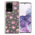 Samsung Galaxy S20 Ultra Pink Evil Eye Lucky Love Law Of Attraction Design Double Layer Phone Case Cover