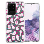 Samsung Galaxy S20 Ultra Pink Happy Swimming Axolotls Polka Dots Double Layer Phone Case Cover