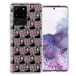 Samsung Galaxy S20 Ultra Pink Horror Valentine Character Ghostface Boyfriend Call Me Hearts Double Layer Phone Case Cover