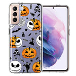 Samsung Galaxy S21 Halloween Jack-O-Lantern Pumpkin Skull Spooky Design Double Layer Phone Case Cover
