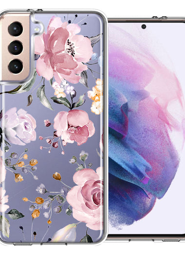 For Samsung Galaxy S22 Soft Pastel Spring Floral Flowers Blush Lavender Phone Case Cover
