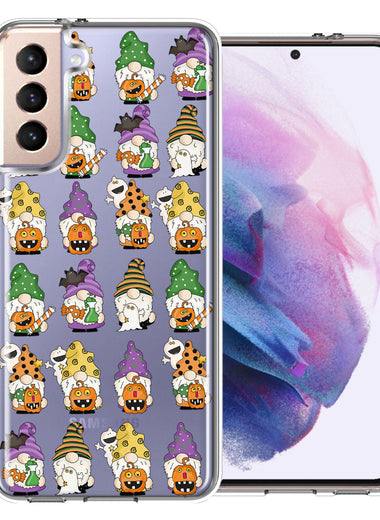 Samsung Galaxy S21 Spooky Halloween Gnomes Cute Characters Holiday Seasonal Pumpkins Candy Ghosts Double Layer Phone Case Cover