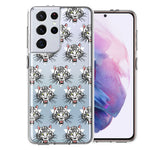Samsung Galaxy S21 Ultra Fierce Tiger Polkadots Design Double Layer Phone Case Cover