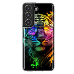 Samsung Galaxy S21FE Neon Rainbow Swag Tiger Hybrid Protective Phone Case Cover