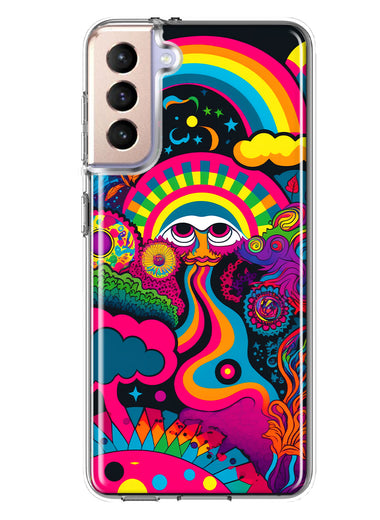 Samsung Galaxy S22 Plus Psychedelic Trippy Hippie Night Walk Hybrid Protective Phone Case Cover