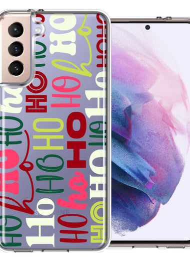 Samsung Galaxy S21 Plus Christmas Santa Ho Ho Ho textagraphy Festive Holiday Double Layer Phone Case Cover