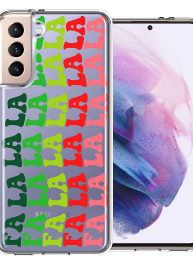 Samsung Galaxy S21 Plus Deck The Halls Christmas Carol Falala Festive Lyric Vintage 70s Letters Double Layer Phone Case Cover