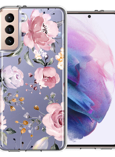 For Samsung Galaxy S21 Plus Soft Pastel Spring Floral Flowers Blush Lavender Phone Case Cover
