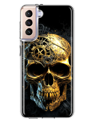 Samsung Galaxy S21 Plus Steampunk Skull Science Fiction Machinery Double Layer Phone Case Cover