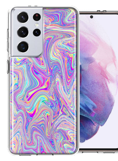 Samsung Galaxy S21 Ultra Paint Swirl Double Layer Phone Case Cover