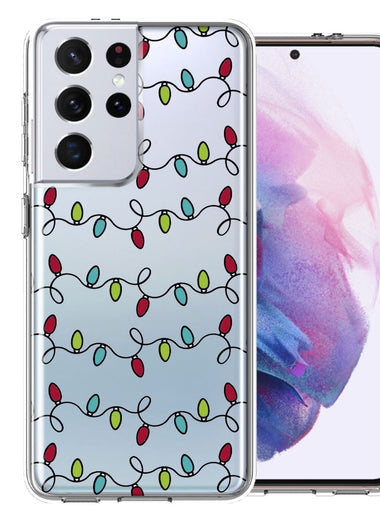 Samsung Galaxy S21 Ultra Vintage Christmas Lights Design Double Layer Phone Case Cover