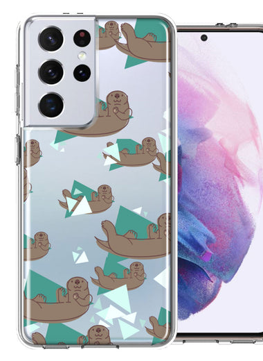 Samsung Galaxy S21 Ultra Cute Otter Design Double Layer Phone Case Cover