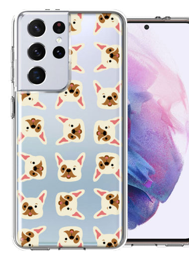 Samsung Galaxy S21 Ultra Frenchie Bulldog Polkadots Design Double Layer Phone Case Cover