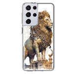 Samsung Galaxy S21 Ultra Ancient Lion Sculpture Hybrid Protective Phone Case Cover
