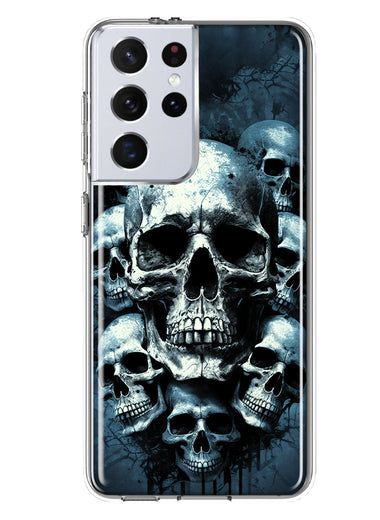 Samsung Galaxy S21 Ultra Graveyard Death Dream Skulls Double Layer Phone Case Cover