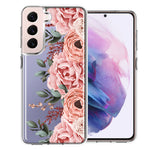For Samsung Galaxy S22 Plus Blush Pink Peach Spring Flowers Peony Rose Phone Case Cover