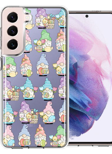 Samsung Galaxy S22 Plus Pastel Easter Cute Gnomes Spring Flowers Eggs Holiday Seasonal Double Layer Phone Case Cover
