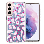 Samsung Galaxy S22 Plus Pink Happy Swimming Axolotls Polka Dots Double Layer Phone Case Cover