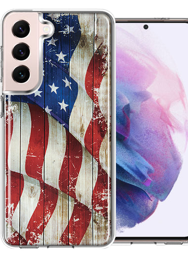 Samsung Galaxy S22 Plus Vintage USA Flag Double Layer Phone Case Cover