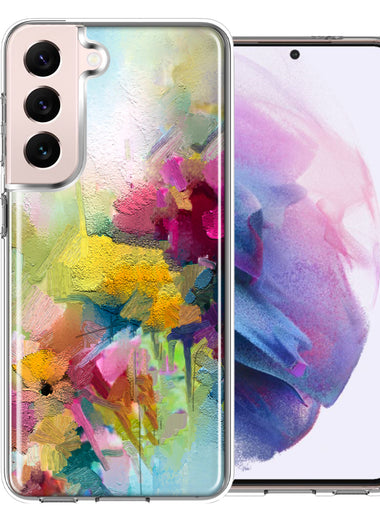 For Samsung Galaxy S22 Plus Watercolor Flowers Abstract Spring Colorful Floral Painting Phone Case Cover