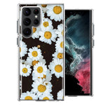 Samsung Galaxy S22 Ultra Cute Daisy Flowers Double Layer Phone Case Cover