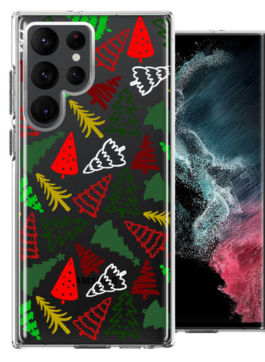 Samsung Galaxy S22 Ultra Christmas Trees Holiday Festive Winter By BillyElleCo Double Layer Phone Case Cover