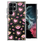 Samsung Galaxy S22 Ultra Pink Evil Eye Lucky Love Law Of Attraction Design Double Layer Phone Case Cover