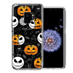 Samsung Galaxy S9 Halloween Jack-O-Lantern Pumpkin Skull Spooky Design Double Layer Phone Case Cover