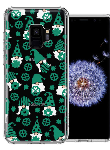 Samsung Galaxy S9 Lucky Green St Patricks Day Cute Gnomes Shamrock Polkadots Double Layer Phone Case Cover